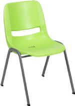 GREEN - Shell Stack Chair with GRAY FRAME