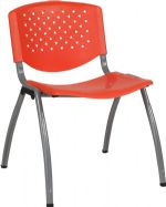 ORANGE - 880 Series Contoured Plastic Office Stack Chair