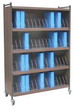 Large Vertical Cabinet Style Chart Rack, 5 Shelves, 60 Capacity, 70.125 in. H x 49.75 in. W x 17 in. D, Beige