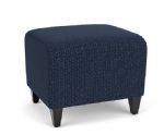 Siena Waiting Room Ottoman with BLACK Wooden Legs and BLUEBERRY Upholstery
