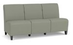 Siena Armless 3 Seat Sofa with BLACK Wooden Legs and EUCALYPTUS Upholstery