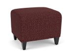 Siena Waiting Room Ottoman with BLACK Wooden Legs and NEBBIOLO Upholstery