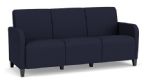 Siena 3 Seat Sofas with BLACK Wooden Legs with NAVY Upholstery