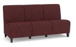 Siena Armless 3 Seat Sofa with BLACK Wooden Legs and NEBBIOLO Upholstery