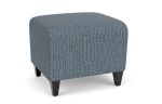 Siena Waiting Room Ottoman with BLACK Wooden Legs and SERENE Upholstery