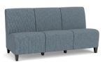 Siena Armless 3 Seat Sofa with BLACK Wooden Legs and SERENE Upholstery