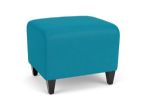 Siena Waiting Room Ottoman with BLACK Wooden Legs and WATERFALL Upholstery