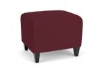 Siena Waiting Room Ottoman with BLACK Wooden Legs and WINE Upholstery