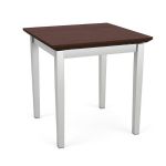 Lenox Steel End Table with SILVER Frame Finish and COCOA WALNUT Tabletop
