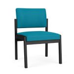 Lenox Steel Armless Guest Chair with BLACK Frame Finish and WATERFALL Upholstery