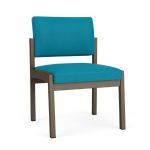 Lenox Steel Armless Guest Chair with BRONZE Frame Finish and WATERFALL Upholstery