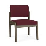 Lenox Steel Armless Guest Chair with BRONZE Frame Finish and WINE Upholstery