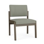 Lenox Steel Armless Guest Chair with BRONZE Frame Finish and EUCALYPTUS Upholstery
