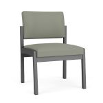 Lenox Steel Armless Guest Chair with CHARCOAL Frame Finish and EUCALYPTUS Upholstery
