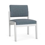 Lenox Steel Armless Guest Chair with SILVER Frame Finish and SERENE Upholstery
