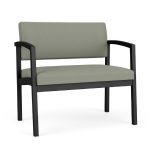 Lenox Steel Bariatric Waiting Room Chairs with BLACK Frame Finish with EUCALYPTUS Upholstery