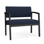Lenox Steel Bariatric Waiting Room Chairs with BLACK Frame Finish with BLUEBERRY Upholstery