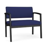 Lenox Steel Bariatric Waiting Room Chairs with BLACK Frame Finish with COBALT Upholstery