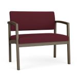 Lenox Steel Bariatric Waiting Room Chair with BRONZE Frame Finish and WINE Upholstery