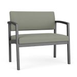 Lenox Steel Bariatric Waiting Room Chair with CHARCOAL Frame Finish and EUCALYPTUS Upholstery
