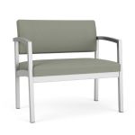 Lenox Steel Bariatric Waiting Room Chair with SILVER Frame Finish and EUCALYPTUS Upholstery