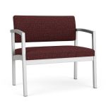 Lenox Steel Bariatric Waiting Room Chair with SILVER Frame Finish and NEBBIOLO Upholstery