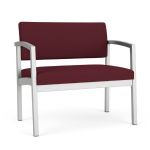 Lenox Steel Bariatric Waiting Room Chair with SILVER Frame Finish and WINE Upholstery