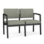 Lenox Steel 2 Seat Sofa with BLACK Frame Finish and  EUCALYPTUS Upholstery