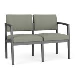 Lenox Steel 2 Seat Sofa with CHARCOAL Frame Finish and  EUCALYPTUS Upholstery