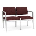 Lenox Steel 2 Seat Sofa with SILVER Frame Finish and NEBBIOLO Upholstery