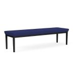 Lenox Steel Waiting Room Bench with BLACK Frame Finish and COBALT Upholstery