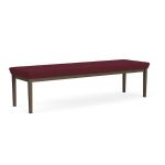 Lenox Steel Waiting Room Bench with BRONZE Frame Finish and WINE Upholstery
