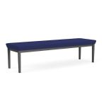 Lenox Steel Waiting Room Bench with CHARCOAL Frame Finish and COBALT Upholstery