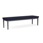 Lenox Steel Waiting Room Bench with CHARCOAL Frame Finish and NAVY Upholstery