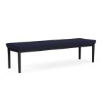 Lenox Steel Waiting Room Bench with BLACK Frame Finish and NAVY Upholstery