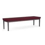 Lenox Steel Waiting Room Bench with CHARCOAL Frame Finish and WINE Upholstery