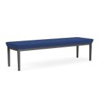 Lenox Steel Waiting Room Bench with CHARCOAL Frame Finish and BLUEBERRY Upholstery