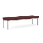 Lenox Steel Waiting Room Bench with SILVER Frame Finish and NEBBIOLO Upholstery