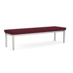 Lenox Steel Waiting Room Bench with SILVER Frame Finish and WINE Upholstery