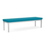 Lenox Steel Waiting Room Bench with SILVER Frame Finish and WATERFALL Upholstery