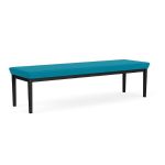 Lenox Steel Waiting Room Bench with BLACK Frame Finish and WATERFALL Upholstery