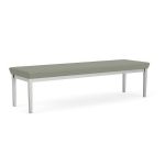 Lenox Steel Waiting Room Bench with SILVER Frame Finish and EUCALYPTUS Upholstery