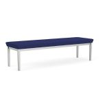 Lenox Steel Waiting Room Bench with SILVER Frame Finish and COBALT Upholstery
