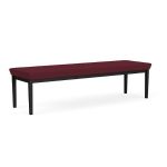Lenox Steel Waiting Room Bench with BLACK Frame Finish and WINE Upholstery