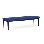 Lenox Steel Waiting Room Bench with BLACK Frame Finish and BLUEBERRY Upholstery