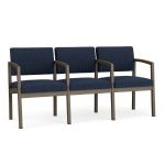 Lenox Steel 3 Seat Sofa with BRONZE Frame Finish and BLUEBERRY Upholstery