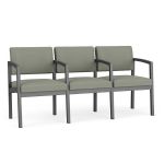 Lenox Steel 3 Seat Sofa with CHARCOAL Frame Finish and EUCALYPTUS Upholstery