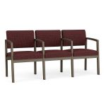 Lenox Steel 3 Seat Sofa with BRONZE Frame Finish and NEBBIOLO Upholstery
