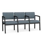 Lenox Steel 3 Seat Sofa with BLACK Frame Finish and SERENE Upholstery