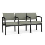 Lenox Steel 3 Seat Sofa with BLACK Frame Finish and EUCALYPTUS Upholstery